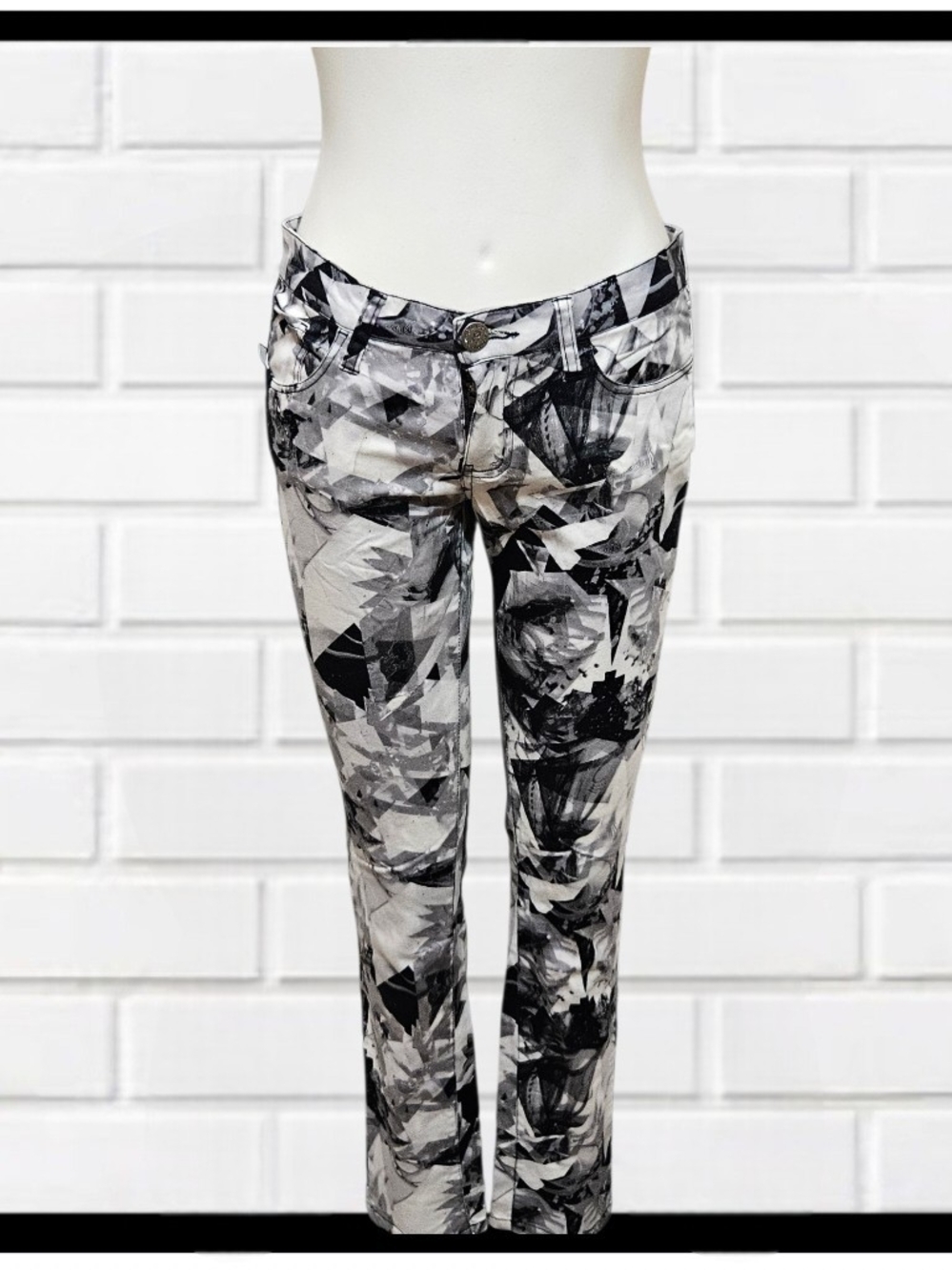 ABBEY DAWN Vintage Black & White Skinny Jeans Sz 7